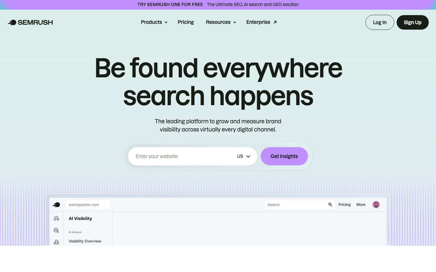 Semrush AI Overview tracking dashboard