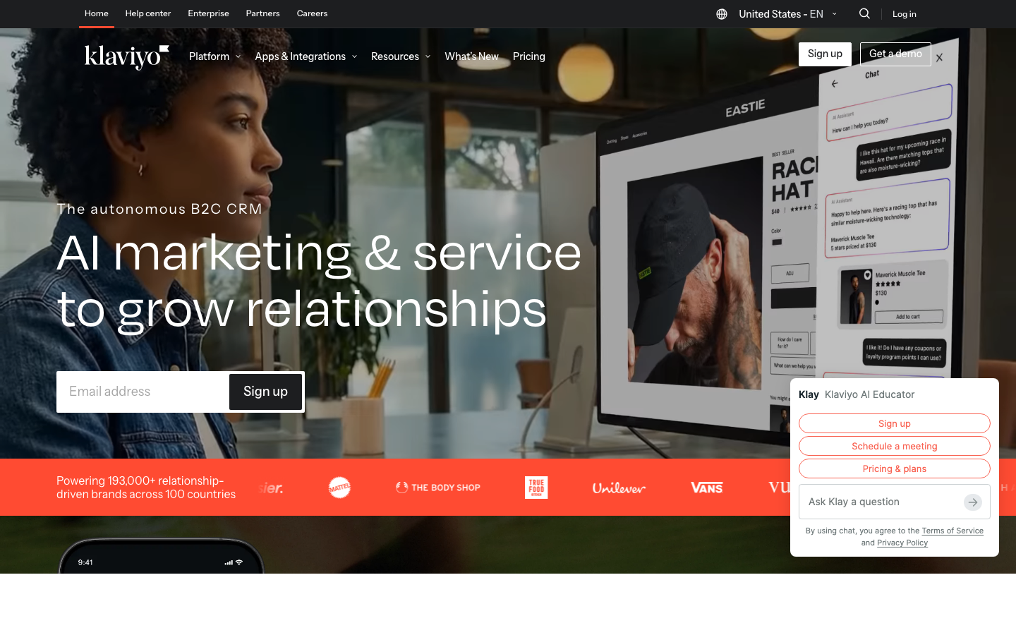 Klaviyo email and SMS marketing for ecommerce